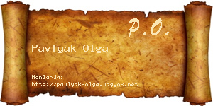 Pavlyak Olga névjegykártya